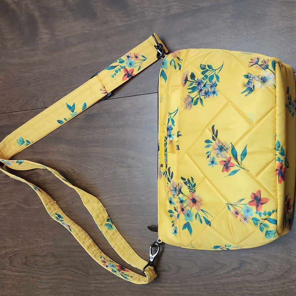 lug Yellow Floral Quilted Crossbody Bag